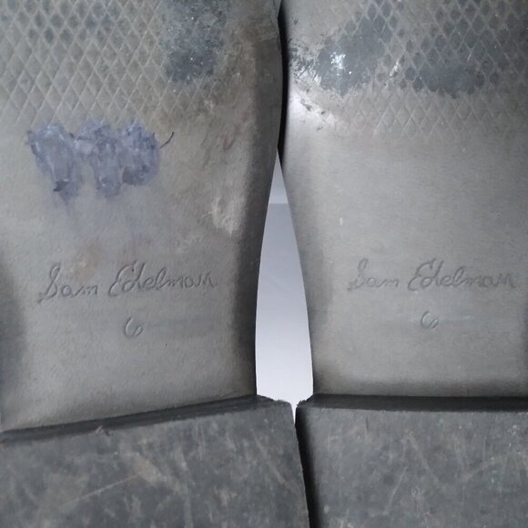 Sam Edelman Black Leather 'Thelma' Square Toe Block Heel Chelsea Boots Sz 6 - Picture 4 of 12